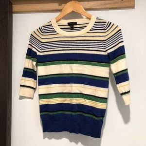 JCrew Striped 3/4 Sleeve Top
